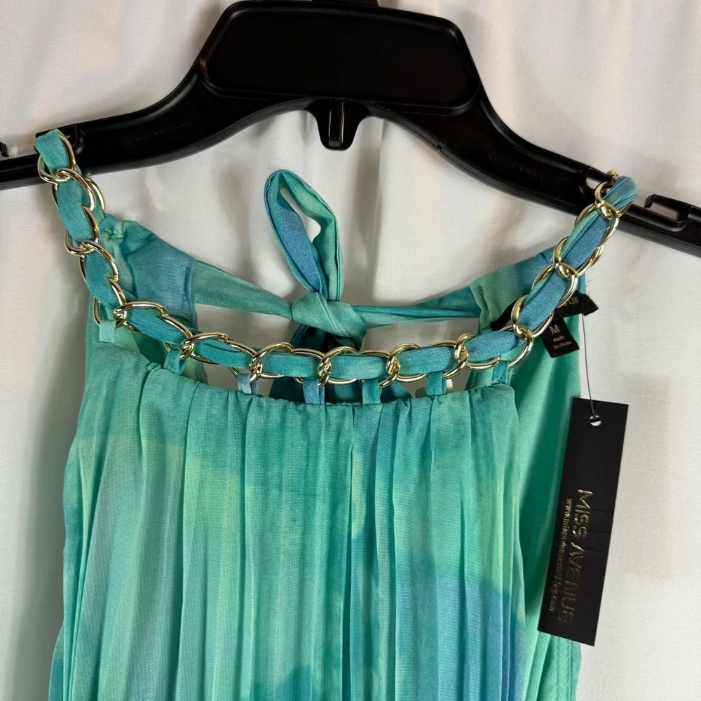 NWT Miss Avenue Vibrant  Green Maxi halter neck Dress size:M